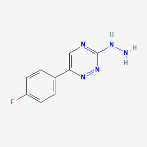Chemical structure of 6-(4-Fluorophenyl)-3-hydrazinyl-1,2,4-triazine