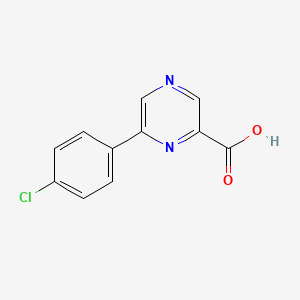 Chemical structure of 6-(4-Chlorophenyl)pyrazine-2-carboxylic Acid