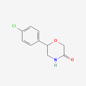 Chemical structure of 6-(4-Chlorophenyl)morpholin-3-one