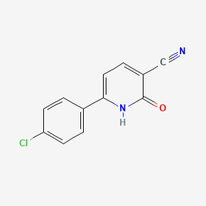 Chemical structure of 6-(4-Chlorophenyl)-2-oxo-1,2-dihydropyridine-3-carbonitrile