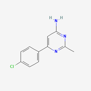 Chemical structure of 6-(4-Chlorophenyl)-2-Methylpyrimidin-4-Amine