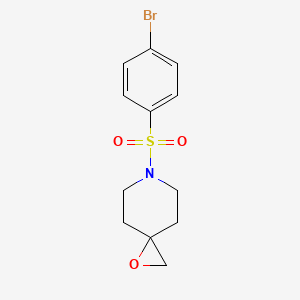 Chemical structure of 6-(4-Bromophenylsulfonyl)-1-oxa-6-azaspiro[2.5]octane