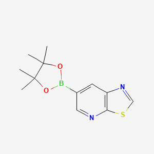 Chemical structure of 6-(4,4,5,5-Tetramethyl-1,3,2-dioxaborolan-2-yl)thiazolo[5,4-b]pyridine