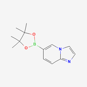 Chemical structure of 6-(4,4,5,5-Tetramethyl-1,3,2-dioxaborolan-2-yl)imidazo[1,2-a]pyridine