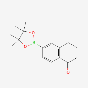 Chemical structure of 6-(4,4,5,5-Tetramethyl-1,3,2-dioxaborolan-2-yl)-3,4-dihydronaphthalen-1(2H)-one