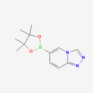 Chemical structure of 6-(4,4,5,5-Tetramethyl-1,3,2-dioxaborolan-2-yl)-[1,2,4]triazolo[4,3-a]pyridine