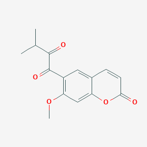 Chemical structure of 6-(3-Methyl-2-oxobutyroyl)-7-methoxycoumarin