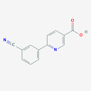 Chemical structure of 6-(3-Cyanophenyl)nicotinic acid