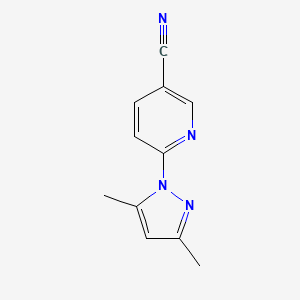 Chemical structure of 6-(3,5-Dimethyl-1H-pyrazol-1-yl)nicotinonitrile