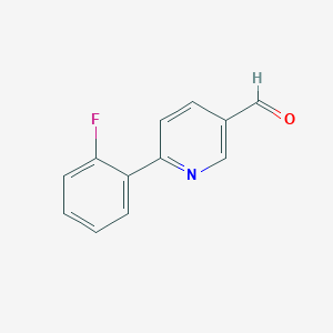 Chemical structure of 6-(2-Fluorophenyl)-3-pyridinecarbaldehyde