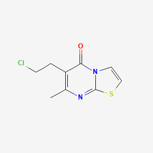 Chemical structure of 6-(2-Chloroethyl)-7-methyl-5H-thiazolo[3,2-a]pyrimidin-5-one