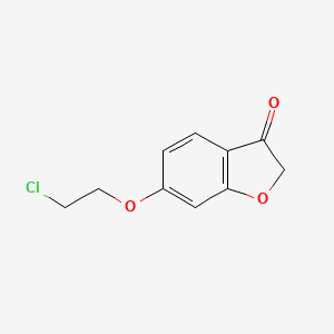 Chemical structure of 6-(2-chloroethoxy)benzofuran-3(2H)-one