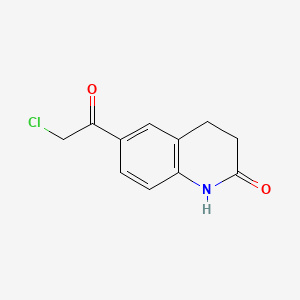 Chemical structure of 6-(2-Chloroacetyl)-3,4-dihydroquinolin-2(1H)-one