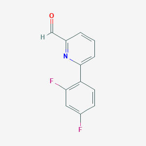 Chemical structure of 6-(2,4-Difluorophenyl)pyridine-2-carbaldehyde
