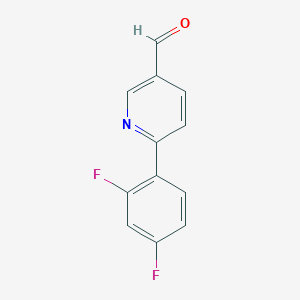Chemical structure of 6-(2,4-Difluorophenyl)-3-pyridinecarbaldehyde
