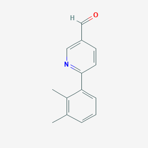 Chemical structure of 6-(2,3-Dimethylphenyl)-3-pyridinecarbaldehyde