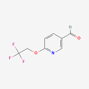 Chemical structure of 6-(2,2,2-Trifluoroethoxy)nicotinaldehyde