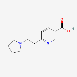 Chemical structure of 6-(2-(Pyrrolidin-1-yl)ethyl)nicotinic acid