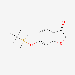 Chemical structure of 6-((tert-butyldimethylsilyl)oxy)benzofuran-3(2H)-one