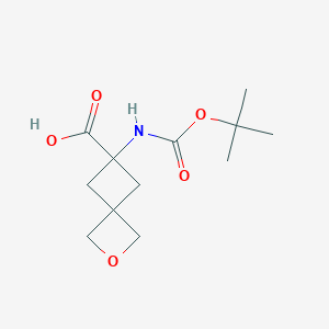 Chemical structure of 6-((TERT-BUTOXYCARBONYL)AMINO)-2-OXASPIRO[3.3]HEPTANE-6-CARBOXYLIC ACID