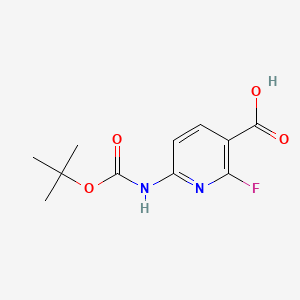 Chemical structure of 6-((tert-Butoxycarbonyl)amino)-2-fluoronicotinic acid