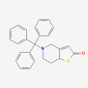 Chemical structure of 5-Trityl-5,6,7,7a-tetrahydrothieno[3,2-c]pyridin-2(4H)-one