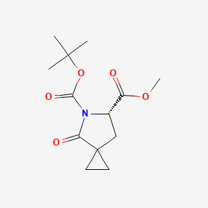 Chemical structure of 5-tert-Butyl 6-methyl (6S)-4-oxo-5-azaspiro[2.4]heptane-5,6-dicarboxylate