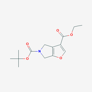 Chemical structure of 5-tert-Butyl 3-ethyl 4H-furo[2,3-c]pyrrole-3,5(6H)-dicarboxylate