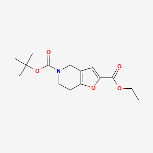 Chemical structure of 5-tert-Butyl 2-ethyl 6,7-dihydrofuro[3,2-c]pyridine-2,5(4H)-dicarboxylate