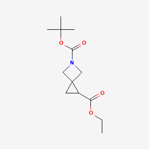 Chemical structure of 5-TERT-BUTYL 1-ETHYL 5-AZASPIRO[2.3]HEXANE-1,5-DICARBOXYLATE