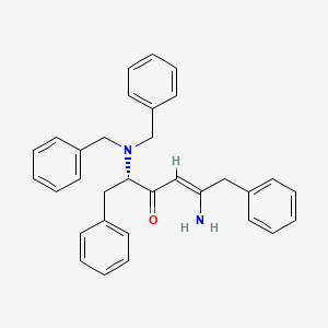 Chemical structure of 5S-2-Amino-5-dibenzylamino-4-oxo-1,6-diphenylhex-2-ene