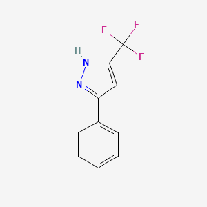 Chemical structure of 5-Phenyl-3-(trifluoromethyl)-1H-pyrazole