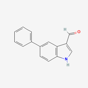 Chemical structure of 5-Phenyl-1H-indole-3-carbaldehyde