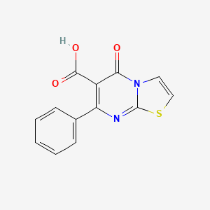 Chemical structure of 5-Oxo-7-phenyl-5H-thiazolo[3,2-a]pyrimidine-6-carboxylic acid