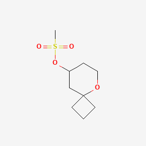 Chemical structure of 5-oxaspiro[3.5]nonan-8-yl methanesulfonate
