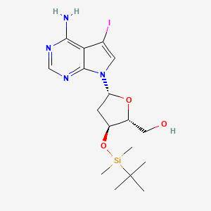 Chemical structure of 5'-O-TBS-7-deaza-2'-deoxy-7-iodoadenosine