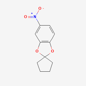 Chemical structure of 5-nitrospiro[1,3-benzodioxole-2,1'-cyclopentane]