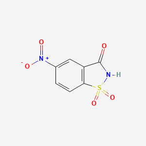 Chemical structure of 5-Nitrobenzo[d]isothiazol-3(2H)-one 1,1-dioxide