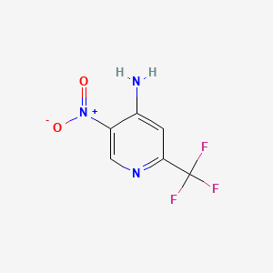 Chemical structure of 5-Nitro-2-(Trifluoromethyl)Pyridin-4-Amine