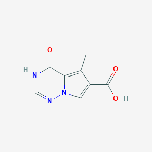 Chemical structure of 5-Methyl-4-oxo-3,4-dihydropyrrolo[2,1-f][1,2,4]triazine-6-carboxylic acid