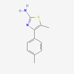 Chemical structure of 5-Methyl-4-(p-tolyl)thiazol-2-amine