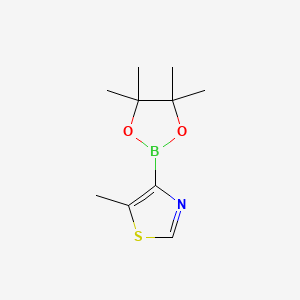 Chemical structure of 5-methyl-4-(4,4,5,5-tetramethyl-1,3,2-dioxaborolan-2-yl)thiazole