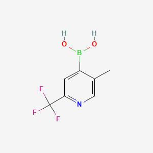 Chemical structure of 5-METHYL-2-TRIFLUOROMETHYLPYRIDINE-4-BORONIC ACID