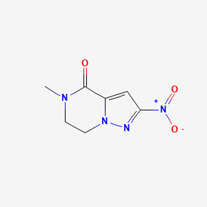 Chemical structure of 5-Methyl-2-nitro-6,7-dihydropyrazolo[1,5-a]pyrazin-4(5H)-one