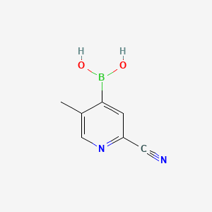 Chemical structure of 5-Methyl-2-cyanopyridine-4-boronic acid