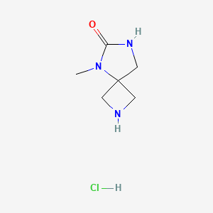 Chemical structure of 5-methyl-2,5,7-triazaspiro[3.4]octan-6-one hydrochloride