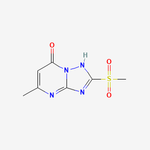 Chemical structure of 5-Methyl-2-(methylsulfonyl)-[1,2,4]triazolo[1,5-a]pyrimidin-7-ol