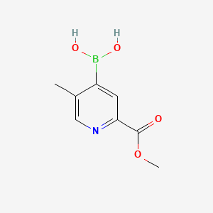 Chemical structure of 5-Methyl-2-(methoxycarbonyl)pyridine-4-boronic acid
