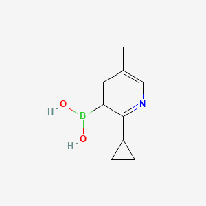 Chemical structure of 5-Methyl-2-(cyclopropyl)pyridine-3-boronic acid