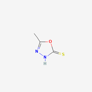 Chemical structure of 5-Methyl-1,3,4-oxadiazole-2-thiol